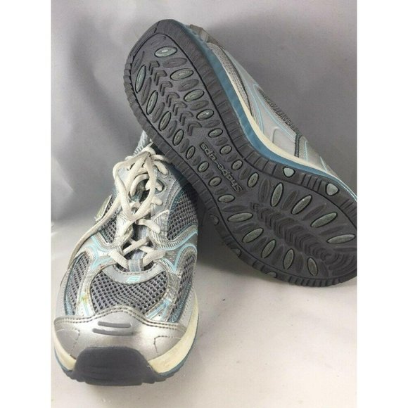 Skechers Shape Ups 12320 Silver Blue Leather Toning Rocker Walking Shoes Sz 7.5 - Picture 10 of 12